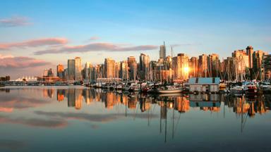 Vancouver skyline at sunset