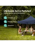 Partytent – 3x3 m – Easy-Up – Donkerblauw