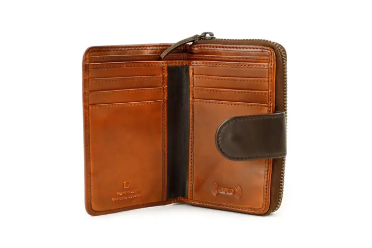 Loet - Ritsportemonnee - Leer - 6 pasjes