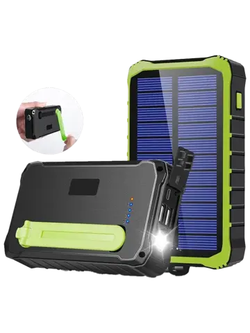 PSO10012 Zwart Powerbank Solar en Crank