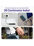 Flex USB-C naar USB-C Kabel 100W 30CM Zwart