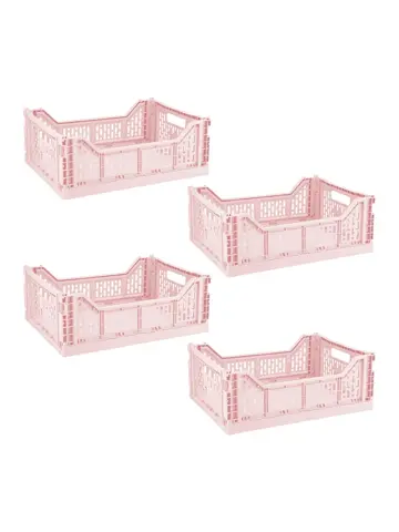 Basic - Vouwkrat - 15L - 4-delig - roze