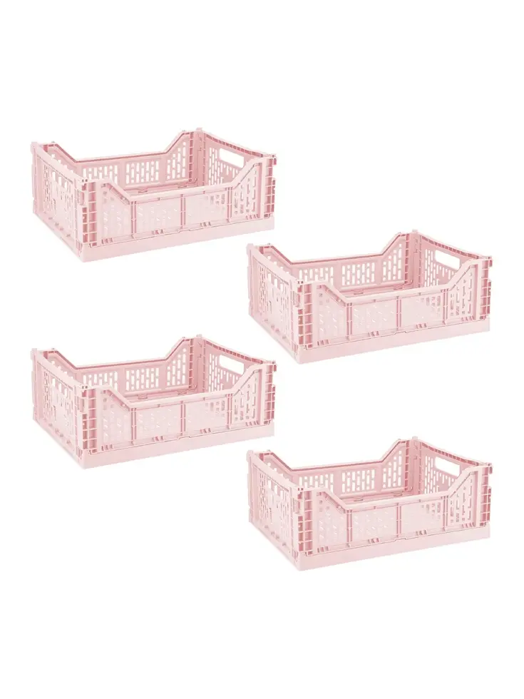 Basic - Vouwkrat - 15L - 4-delig - roze
