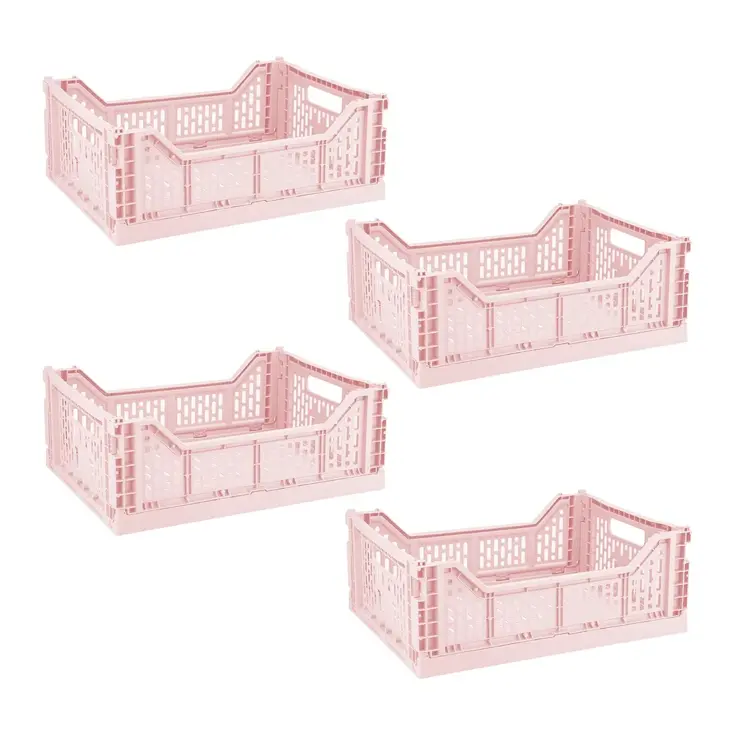 Basic - Vouwkrat - 15L - 4-delig - roze