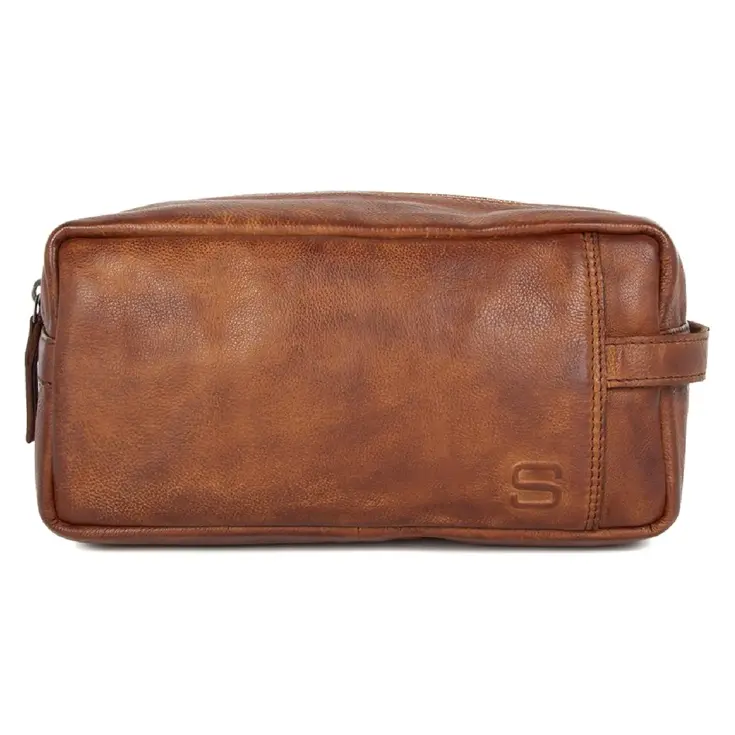 Pecos - Leren toilettas - 4 insteekvakken