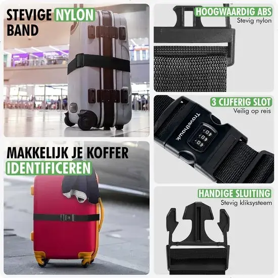 Kofferriem met Cijferslot - 2-Pack