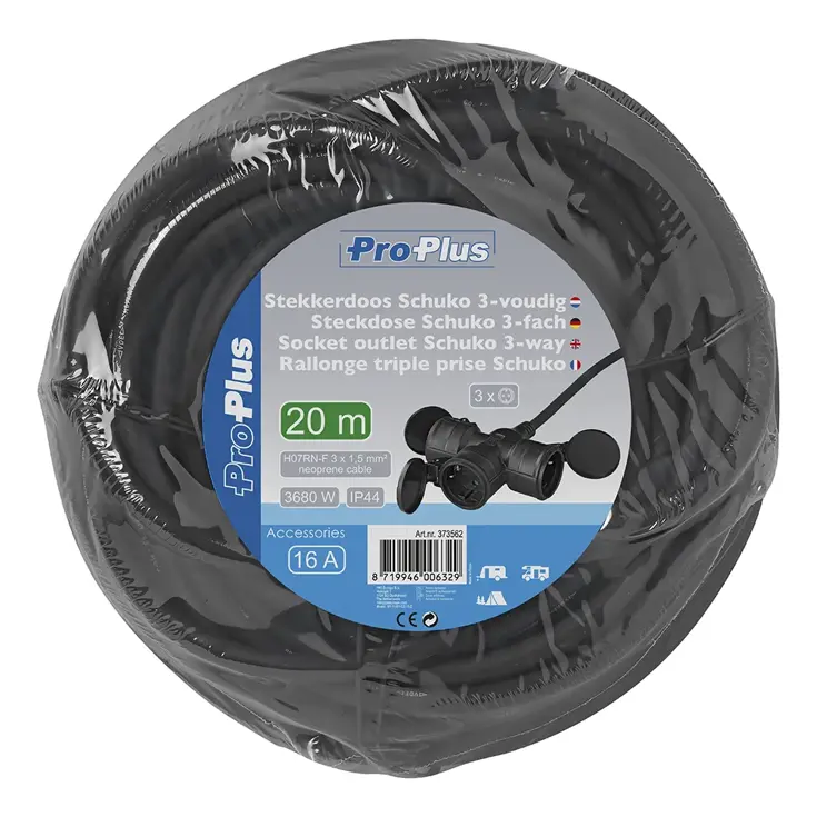 ProPlus Schuko Stekkerdoos - 3-voudig