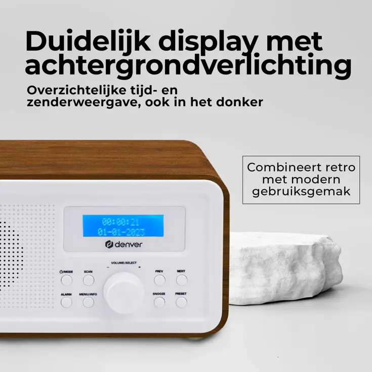 DAB+/FM Radio Wekkerfunctie 40 voorkeurszenders