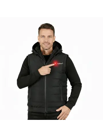 Infrarood Verwarmde Bodywarmer met Capuchon Heren
