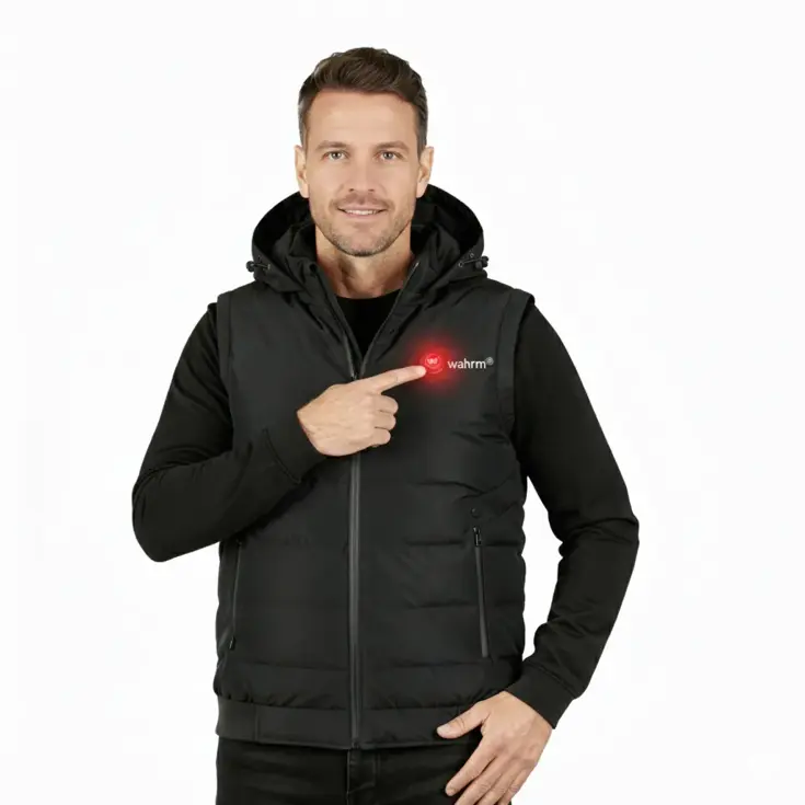 Infrarood Verwarmde Bodywarmer met Capuchon Heren