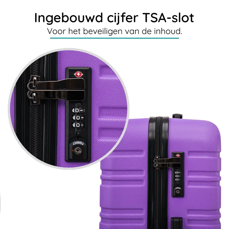 Kofferset XS ABS 29L met TSA-slot en 360° wielen