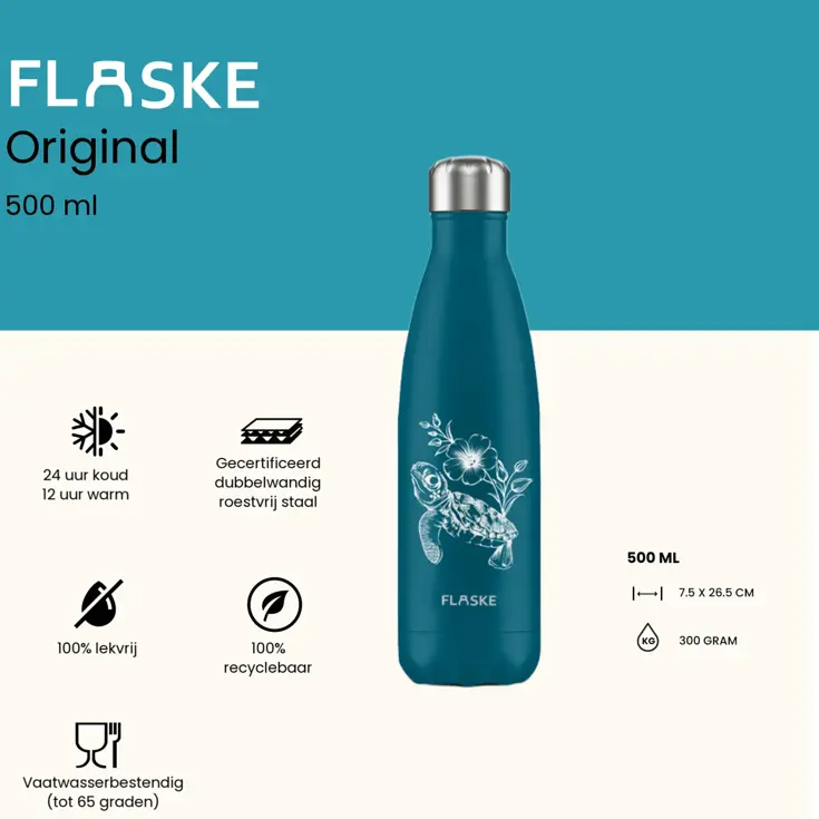 FLASKE 500 ml  RVS Drinkfles