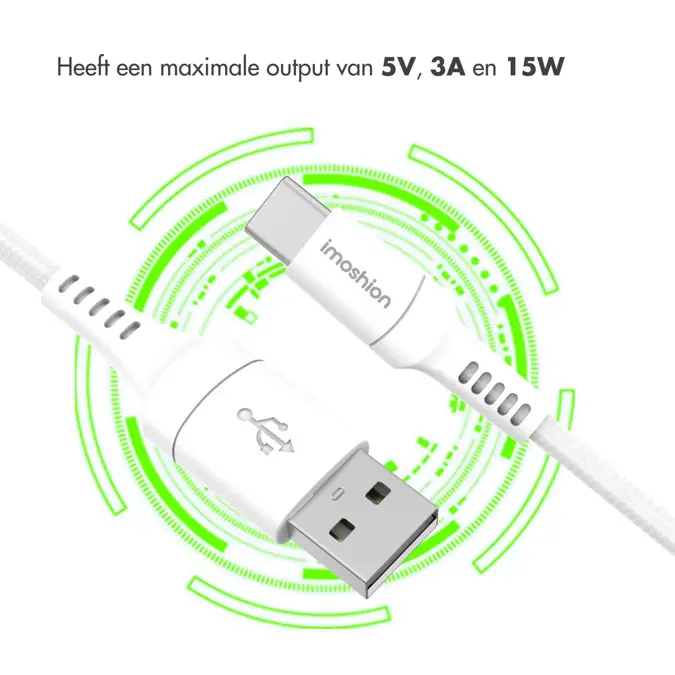 imoshion USB-C naar USB A kabel - 1,5 meter