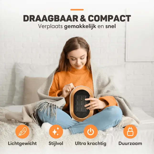 Elektrische Kachel Wit - 1200W - Ventilatorkachel