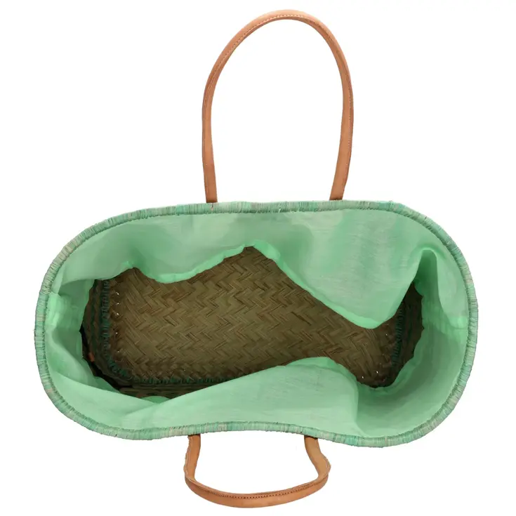 Bozaka- Rieten Mand - Strandtas - aansnoerkoord
