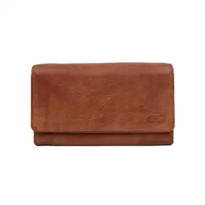 Sigrid - Leren portemonnee - Overslag - 15 pasjes