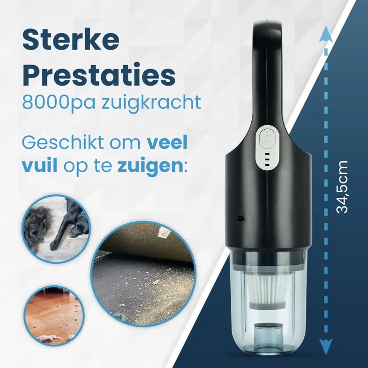 Snoerloze auto stofzuiger - draagbaar