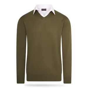 Heren Mock Pullover Cappuccino Italia