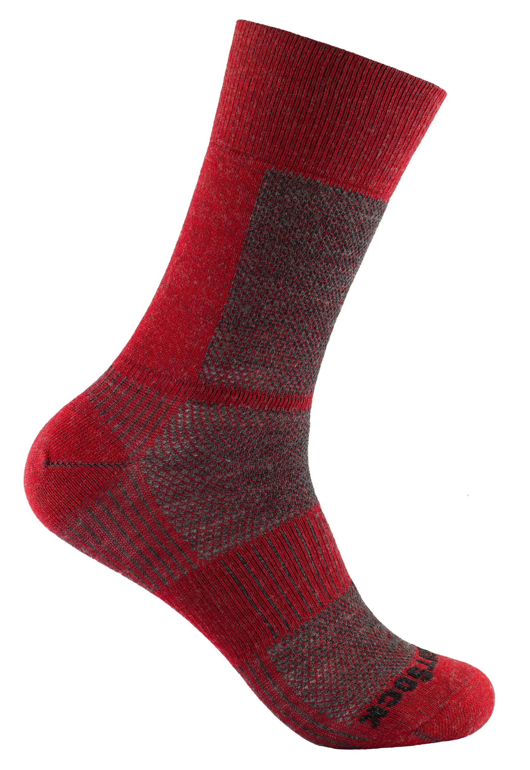 Wrightsock  Coolmesh Merino Crew  sokken  Donkerrood  Grijs