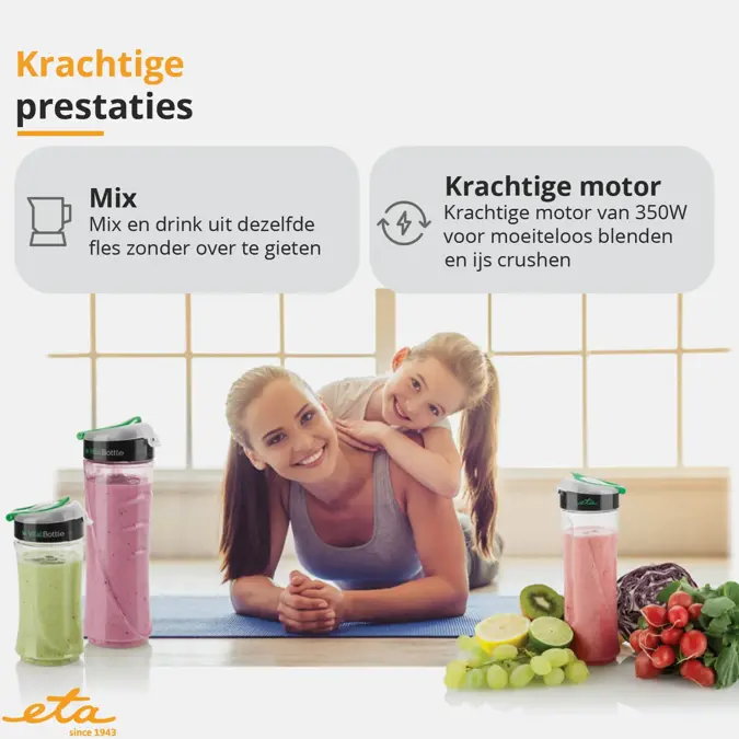 ETA ActivMix Blender To Go + 3 Flessen