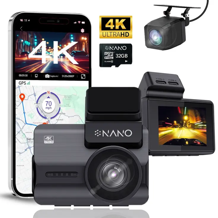 M68 4K 2CH Wifi GPS 32gb dashcam