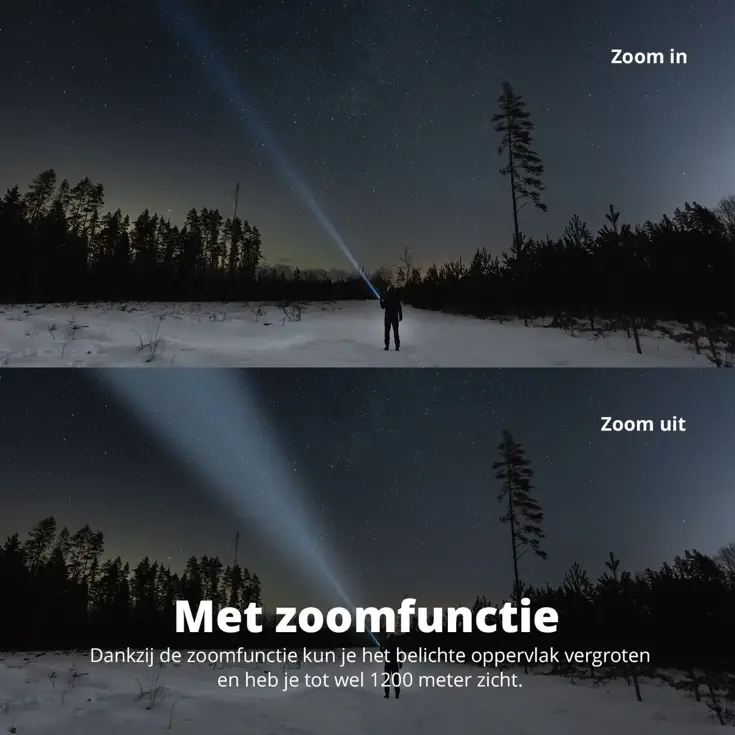 Oplaadbare Zaklamp - 1200 meter bereik