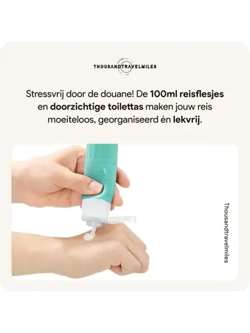 Toilettas met reisflesjes – 12-delig – Groen