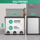 Avalo Prullenbak 3x20L - RVS