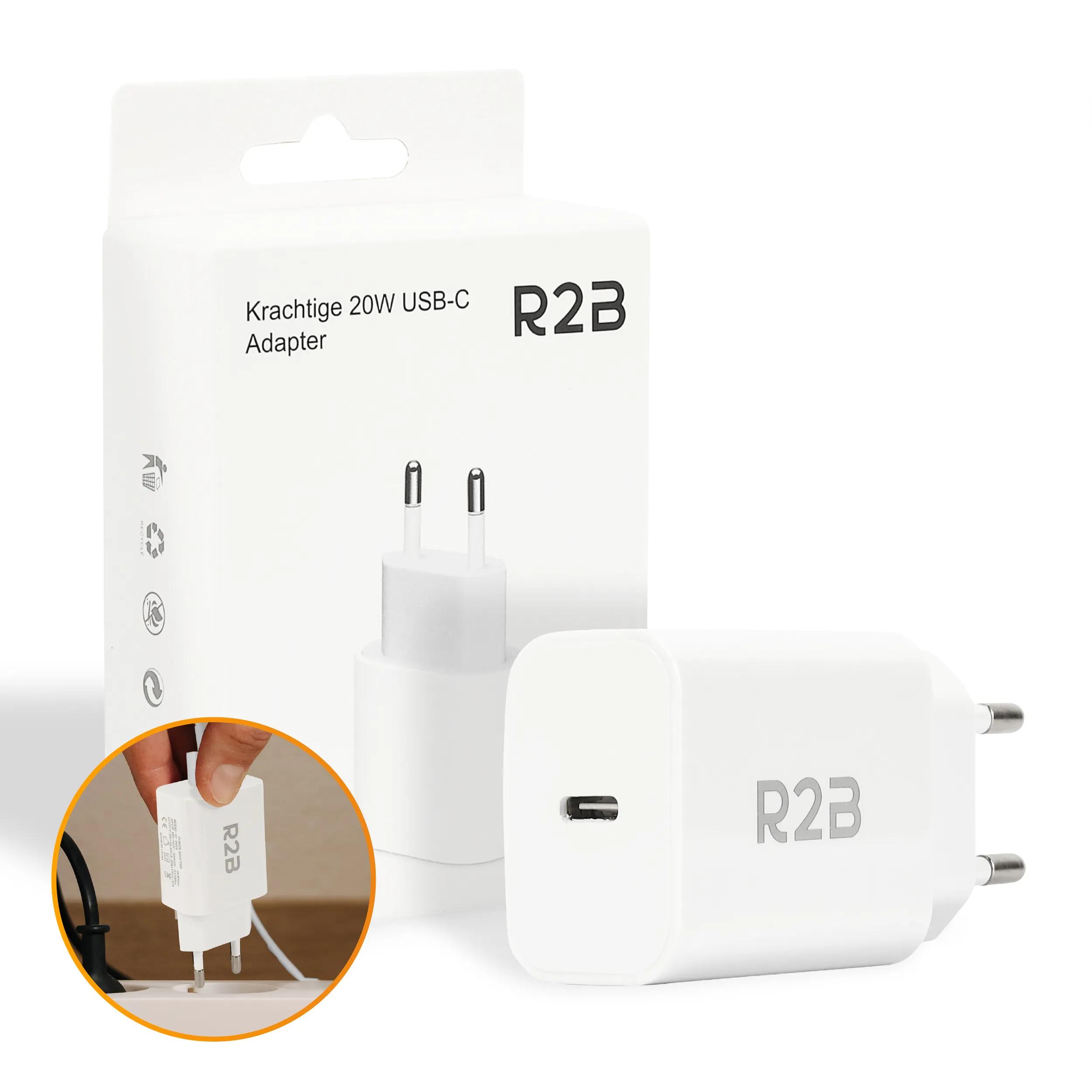 R2B  Krachtige 20W USB C Adapter  Wit  Wit main product image