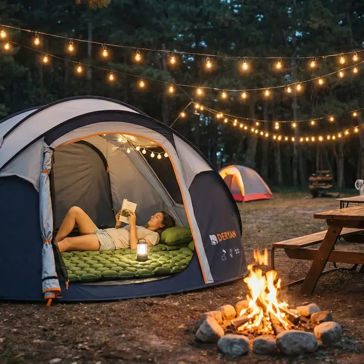 Opblaasbaar campingbed - Met draagtas - 1 persoons