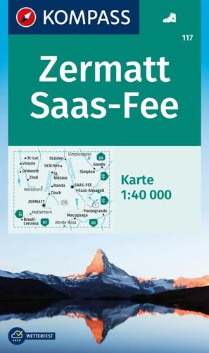 Wandelkaart WK117 Zermatt - Saas Fee