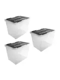 Onyx opbergbox transparant 40L - 3 delig