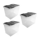 Onyx opbergbox transparant 40L - 3 delig