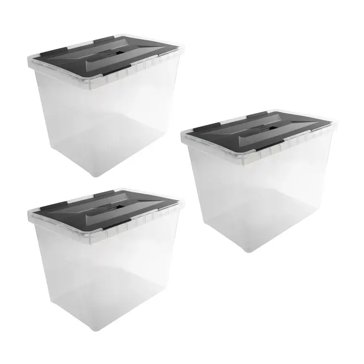 Onyx opbergbox transparant 40L - 3 delig