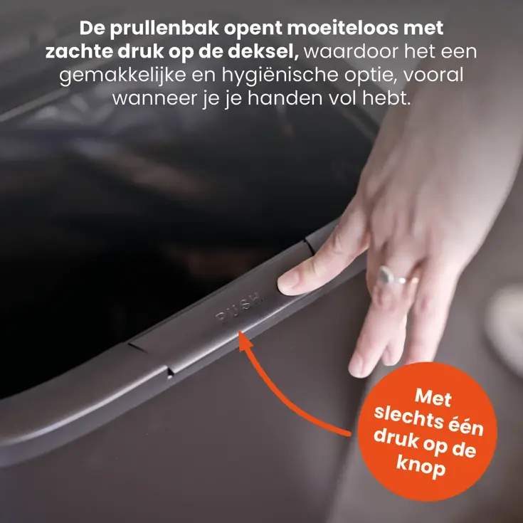 Prullenbak met Drukdeksel - 55 Liter