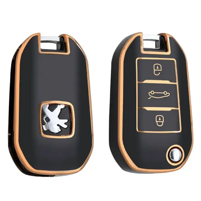 Dutch Shield Sleutelhoesje  Peugeot goud A3