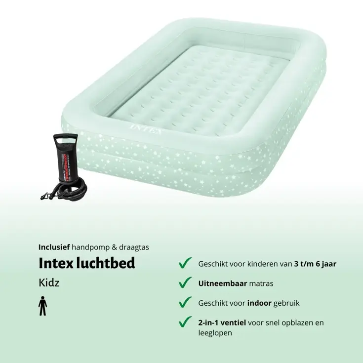 Luchtbed - Intex Kidz - 1P - 107x168 + Pomp