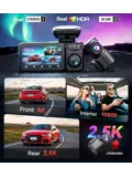 F17 Elite 3CH 4K Wifi GPS 128gb dashcam