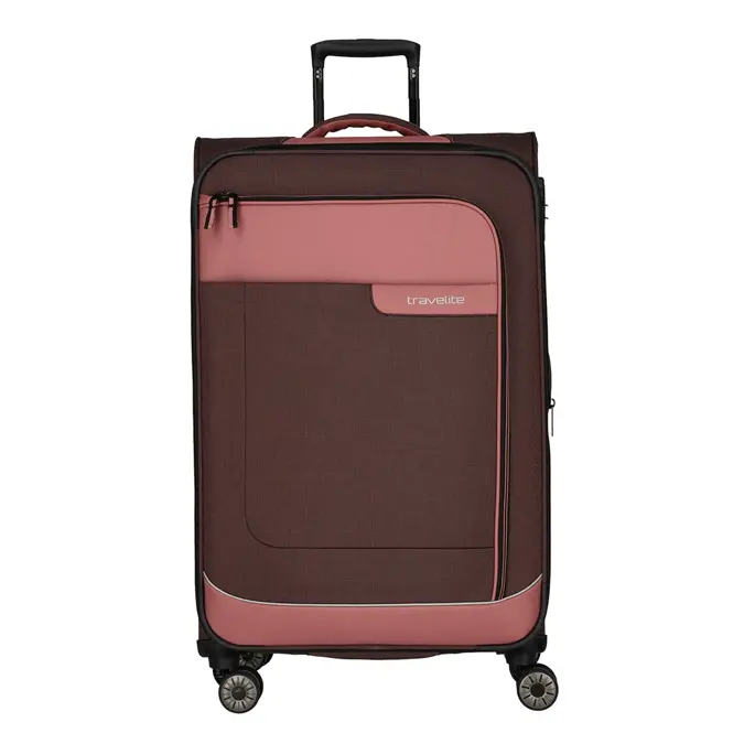 Travelite 4 wheel trolley l expandable Roze