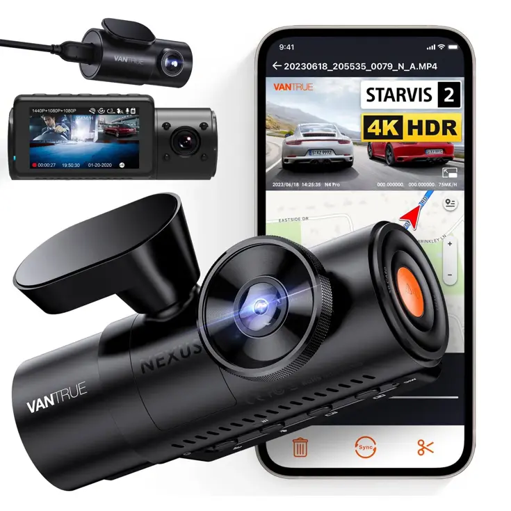 N4 Pro Triple 3CH 4K Wifi GPS dashcam