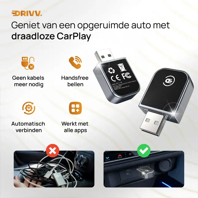 Drivv. 2in1 CarPlay Dongle - Apple CarPlay