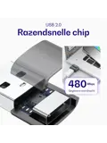 Ease USB-C naar USB-A Koppelstuk Grijs