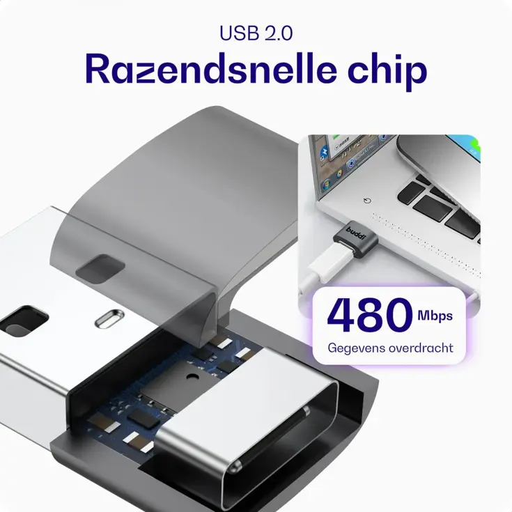 Ease USB-C naar USB-A Koppelstuk Grijs
