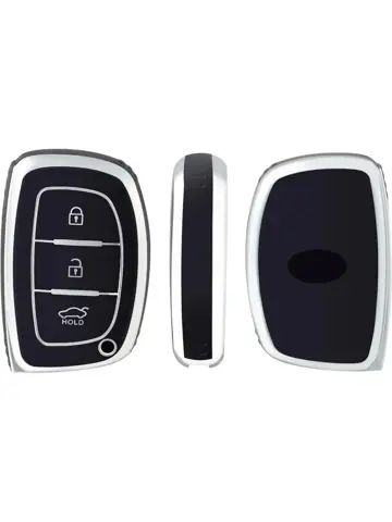 TPU Sleutelhoesje voor Hyundai zwart,zilver A3A