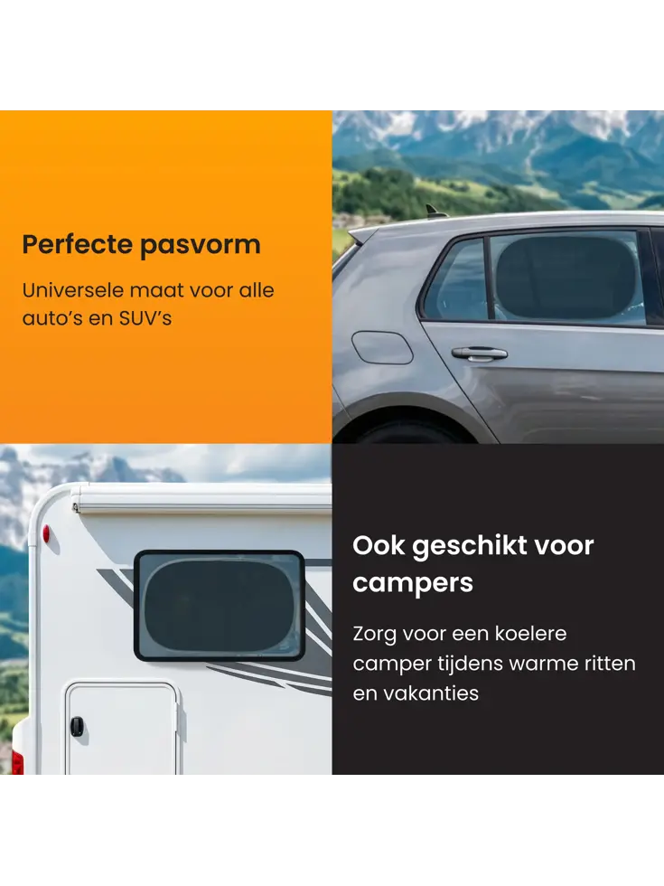 Zonnescherm Auto Zijruit - Set van 2