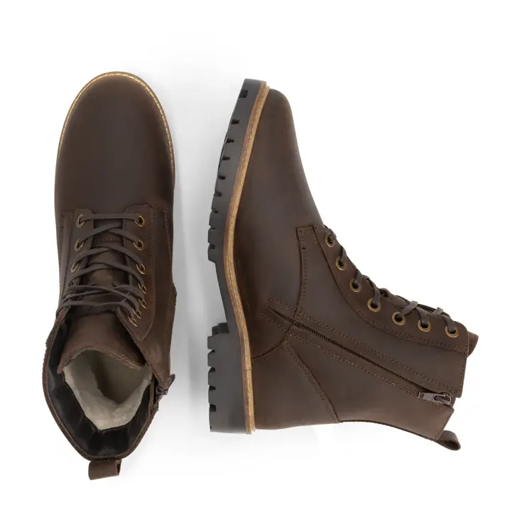 Rykken Heren - Veterboots met rits - Wol gevoerd