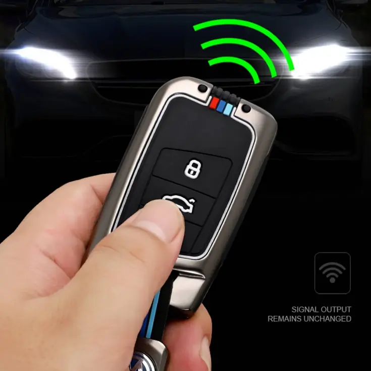 Metalen Sleutelhoesje voor Volkswagen grijs D3