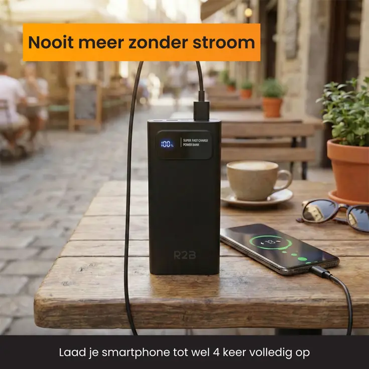 Powerbank 10000 mAh - Snellader & LED Dispay