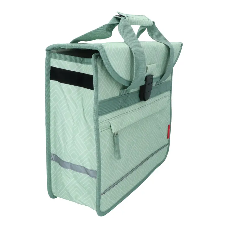 Mint groene enkele fietstas 14L met reflectie