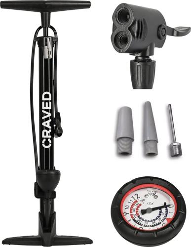 Fietspomp met drukmeter - Zwart